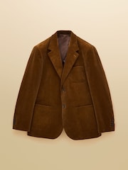 Joules Tan Brown Relaxed Fit Corduroy Suit Jacket - Image 16 of 16