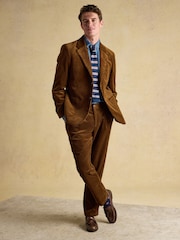 Joules Tan Brown Relaxed Fit Corduroy Suit Jacket - Image 5 of 15