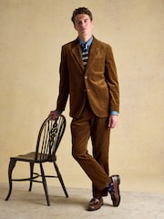 Joules Tan Brown Relaxed Fit Corduroy Suit Jacket - Image 9 of 15