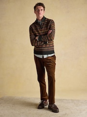 Joules Tan Brown Relaxed Fit Corduroy Suit Trousers - Image 9 of 10