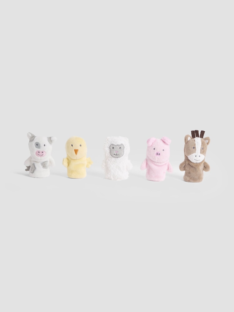 JoJo Maman Bébé Farm Animal Finger Puppets - Image 1 of 3 JoJo Maman Bébé Farm Animal Finger Puppets - Image 1 of 3