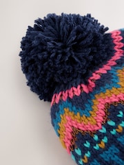 Navy/Burgundy Trapper Hat (3mths-13yrs) - Image 3 of 3