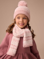 Pink Fairisle Pattern Beanie And Snood Set (1-13yrs) - Image 1 of 6