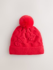 Red Bow Beanie Hat (1-16yrs) - Image 1 of 3
