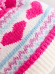 Fluro Pink Blue Heart Trapper Hat (3mths-13yrs) - Image 3 of 3