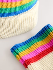 Ecru/Pink stripe Beanie And Snoods Set (1-16yrs) - Image 4 of 4