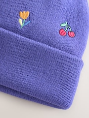 Multi Embroided Pom Beanie (3mths-10yrs) - Image 2 of 4