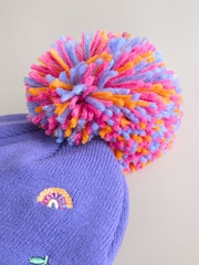 Multi Embroided Pom Beanie (3mths-10yrs) - Image 3 of 4