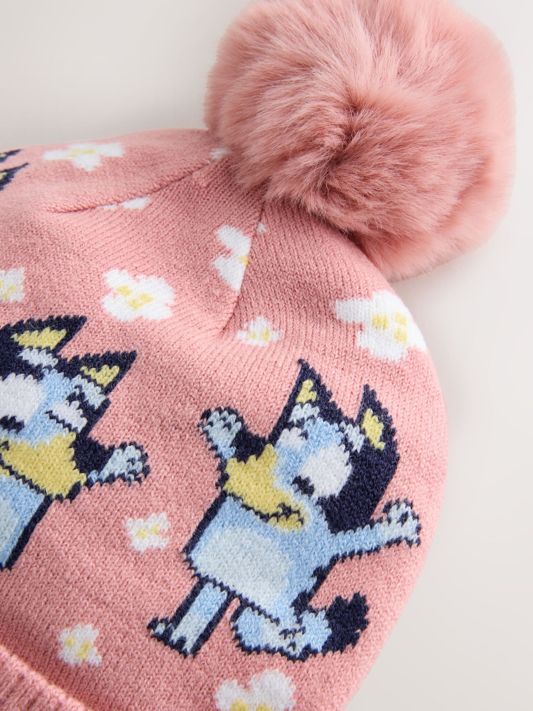 Buy Pink/Blue Bluey Pom Beanie (1-10yrs) from Next USA