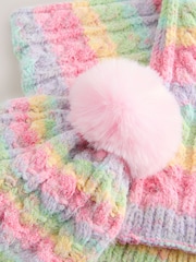 Pink Rainbow Beanie And Snood Set (1-13yrs) - Image 3 of 5