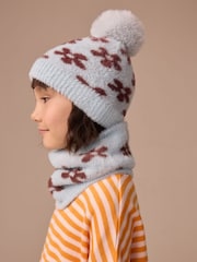 Blue Flower Beanie And Snoods Set (1-16yrs) - Image 2 of 2