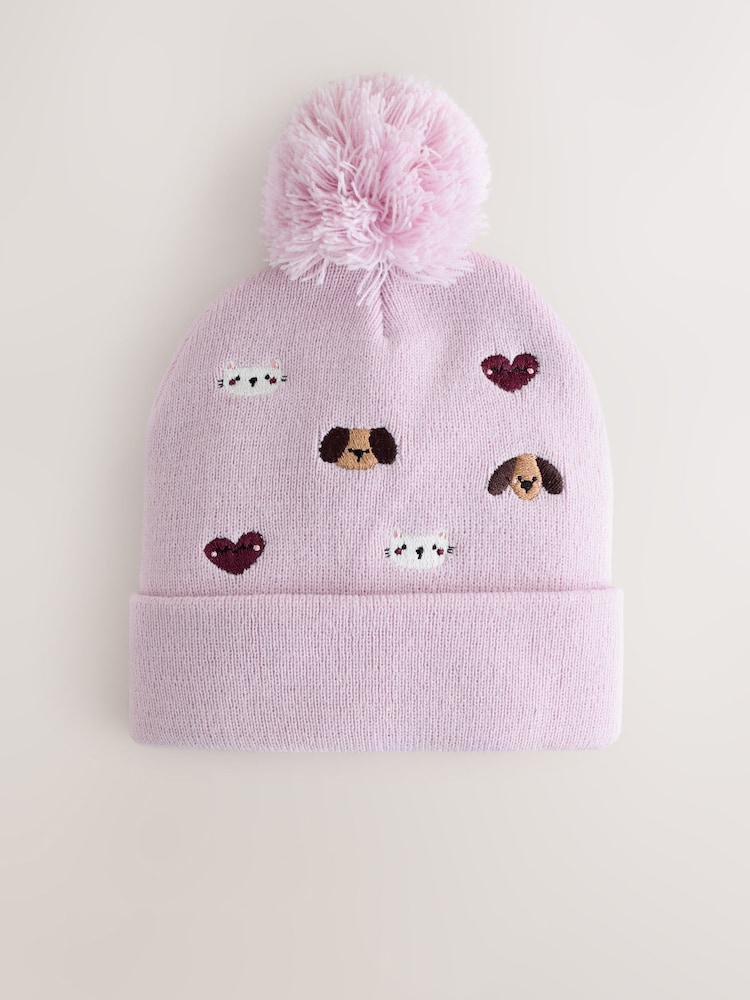 Pets Embroided Pom Beanie (3mths-10yrs) - Image 1 of 3