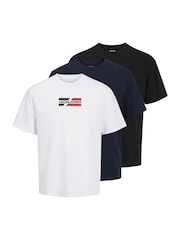 Jack & Jones – 3er-Pack kurzärmlige T-Shirts mit grafischem Logo - Bild 1 von 7