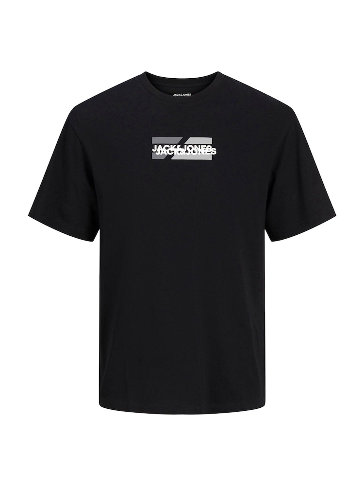 JACK & JONES Blue 3 Pack Short Sleeve Graphic Logo T-Shirts - Image 6 of 7