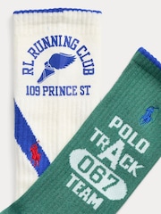 Polo Ralph Lauren Multi Crew 100% Cotton Socks 2 Pack - Image 2 of 3