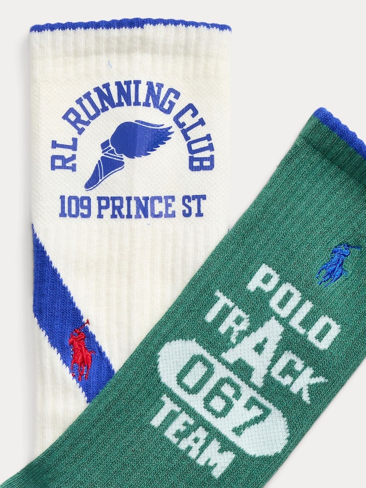 Polo Ralph Lauren Multi Crew 100% Cotton Socks 2 Pack - Image 2 of 3