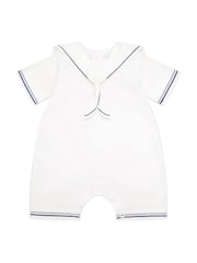 Emile Et Rose 100% хлопковый льняной комбинезон Белый с воротником, отделкой и шапочка - Изображение 3 из 5