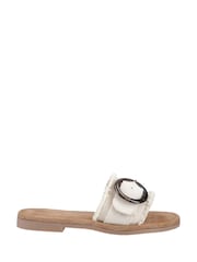 Hush Puppies Cream Hayley Buckle Slides - Image 1 of 4