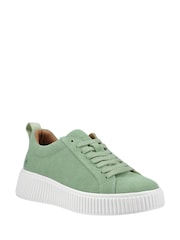 Hush Puppies Green Harlow Suede Sneakers - Image 2 of 4