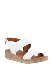 Hush Puppies Wide Fit Ebony White Sandals - Imagen 1 de 4