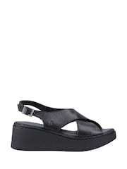 Hush Puppies Bex Wedge Black Sandals - Image 1 of 4