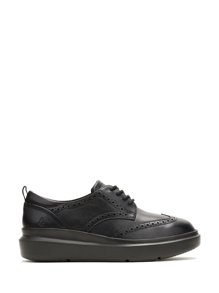 Hush Puppies Joy Wingtip Lace Up Black Boots - Image 1 of 4