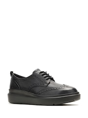 Hush Puppies Joy Wingtip Lace Up Black Boots - Image 2 of 4