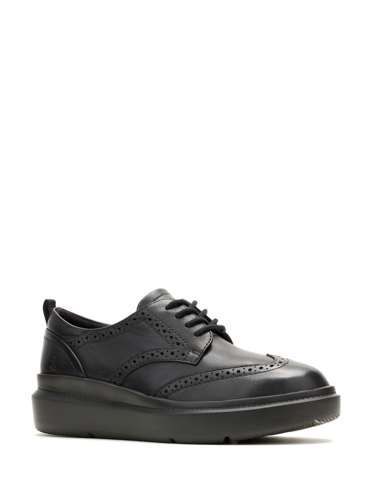Hush Puppies Joy Wingtip Lace Up Black Boots - Image 2 of 4