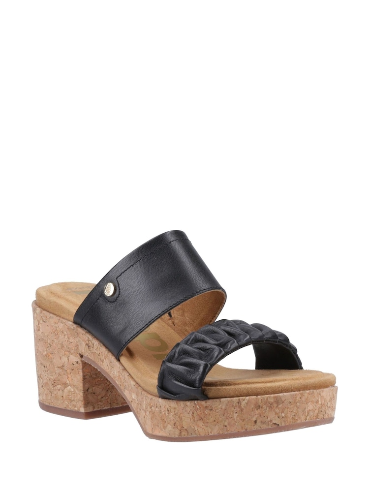 Negro - Hush Puppies Poppy Ruched Slides - Imagen 1 de 4 Negro - Hush Puppies Poppy Ruched Slides - Imagen 1 de 4