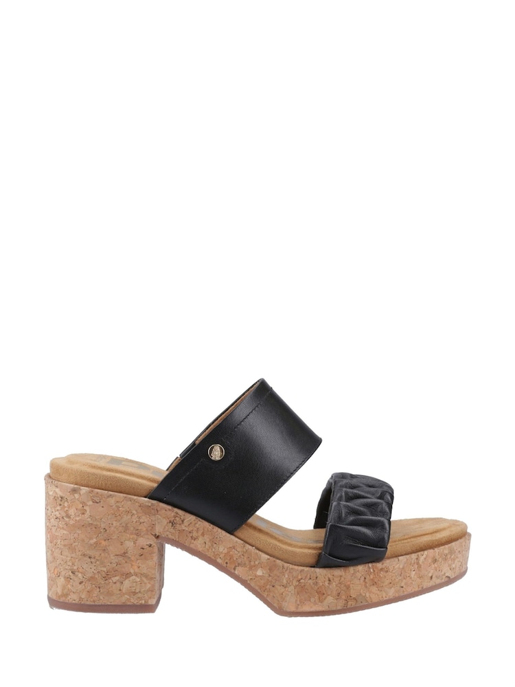 Hush Puppies Poppy Ruched Black Slides - Image 3 of 4