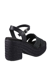 Hush Puppies Jamelia Espadrille Heel Black Sandals - Image 3 of 4