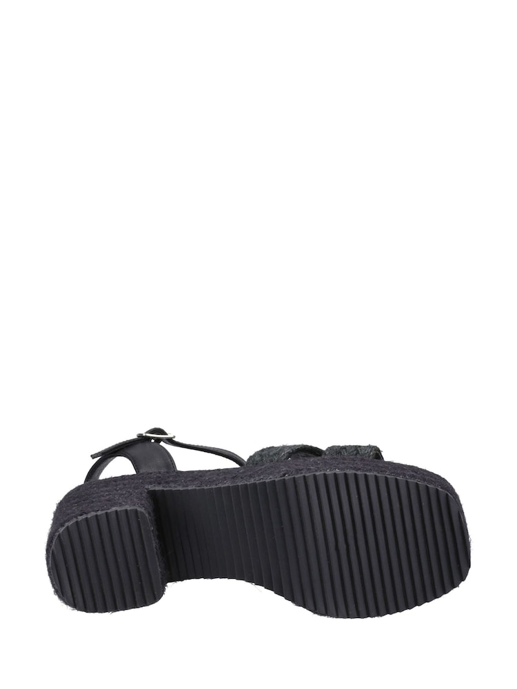 Hush Puppies Jamelia Espadrille Heel Black Sandals - Image 4 of 4