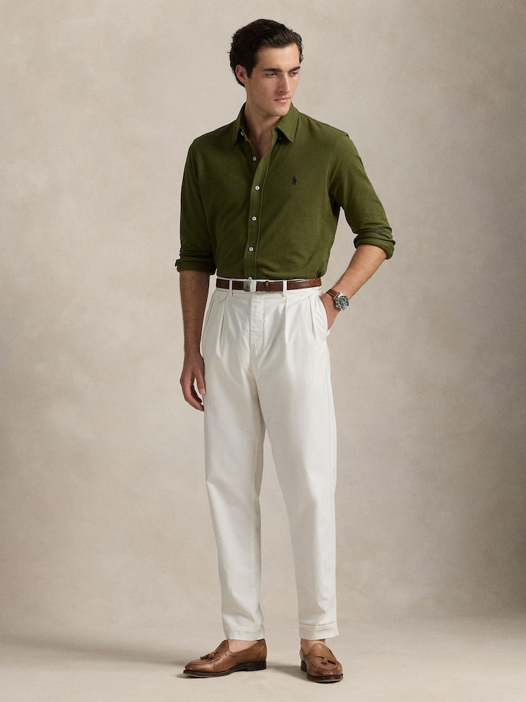 Polo Ralph Lauren Green Long Sleeve Knit Cotton Shirt - Image 2 of 5