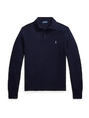Polo Ralph Lauren Blue Long Sleeve Pullover Polo Shirt - Image 4 of 4