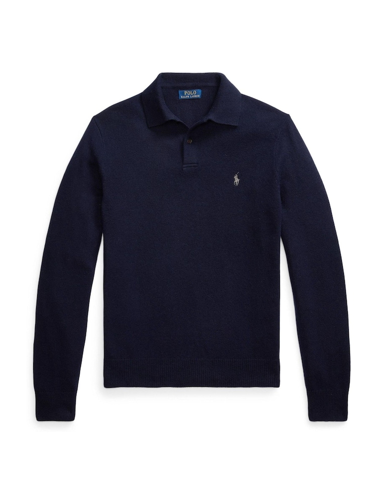Polo Ralph Lauren Blue Long Sleeve Pullover Polo Shirt - Image 4 of 4