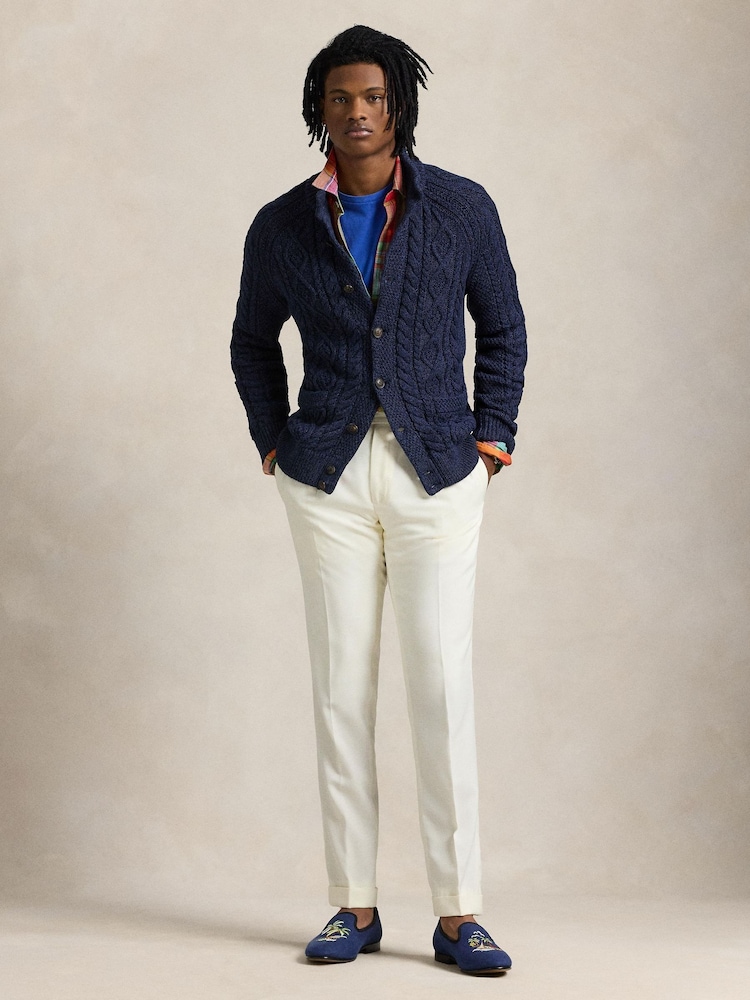 Polo Ralph Lauren Blue Long Sleeve Cotton Cardigan - Image 2 of 5