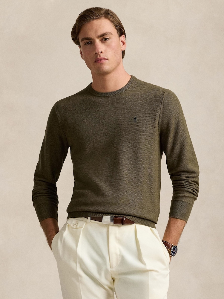 Polo Ralph Lauren Green Long Sleeve Pullover Cotton Jumper - Image 1 of 4