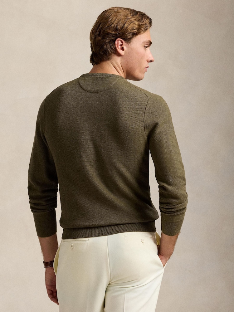 Polo Ralph Lauren Green Long Sleeve Pullover Cotton Jumper - Image 2 of 7