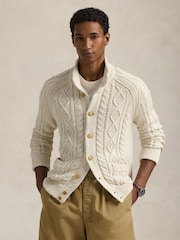 Polo Ralph Lauren Cream Long Sleeve Cotton Cardigan - Image 1 of 4