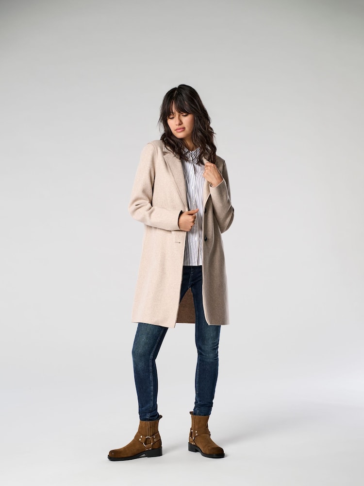 ONLY Natural Soft Feel Mid Length Light Coat - Image 1 of 7