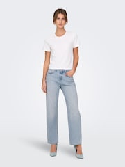 ONLY Blue Mid Waist Straight Fit Jeans - Image 1 of 6