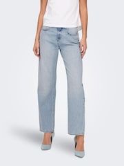 ONLY Blue Mid Waist Straight Fit Jeans - Image 2 of 6