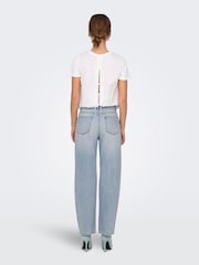ONLY Blue Mid Waist Straight Fit Jeans - Image 3 of 6