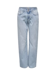 ONLY Blue Mid Waist Straight Fit Jeans - Image 6 of 6
