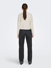 ONLY Natural Cosy Tie Front Cable Knitted Cardigan - Image 3 of 7