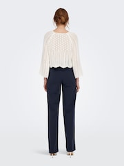 ONLY Cream 3/4 Sleeve Crochet Jumper - Image 3 of 7