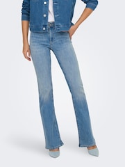 ONLY Navy Blue Mid Waist Flared Jeans With Comfort Stretch - Image 1 of 7