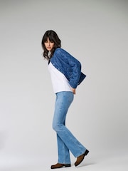 ONLY Navy Blue Mid Waist Flared Jeans With Comfort Stretch - Image 2 of 7