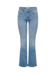 ONLY Navy Blue Mid Waist Flared Jeans With Comfort Stretch - Image 7 of 7