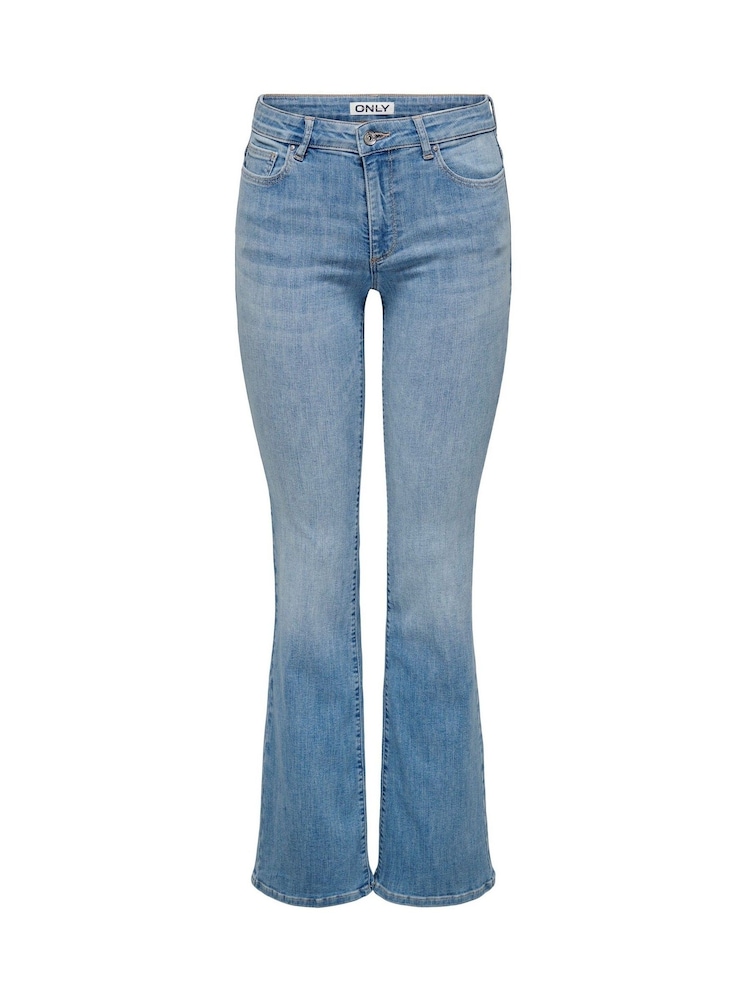 ONLY Navy Blue Mid Waist Flared Jeans With Comfort Stretch - Image 7 of 7